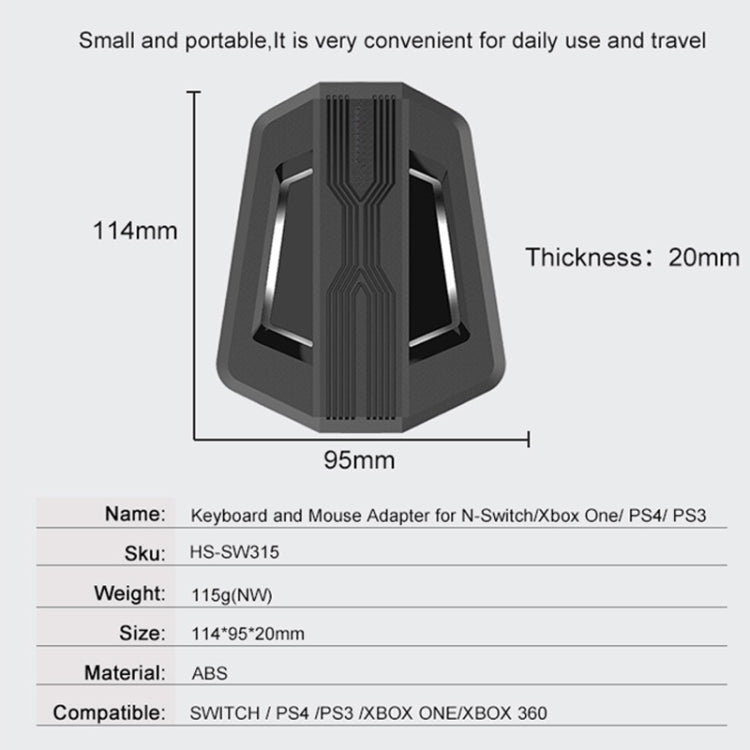 Keyboard And Mouse Converter For PS4/Switch/PS4 Pro/XBOX ONE, Black, Support Audio Models