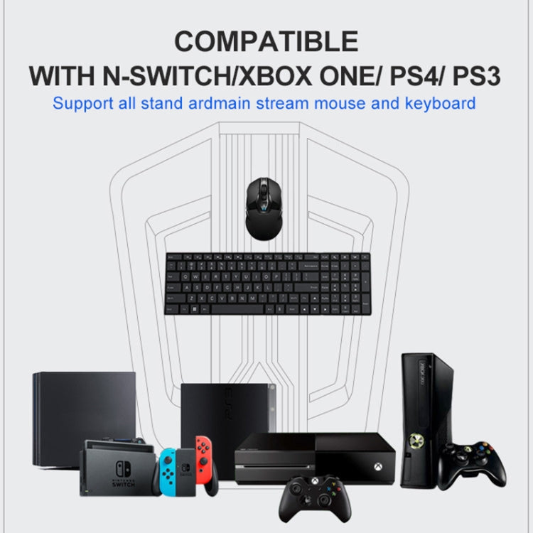Keyboard And Mouse Converter For PS4/Switch/PS4 Pro/XBOX ONE, Black, Support Audio Models