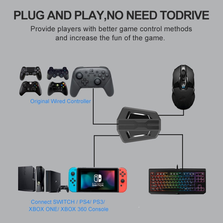 Keyboard And Mouse Converter For PS4/Switch/PS4 Pro/XBOX ONE, Black, Support Audio Models