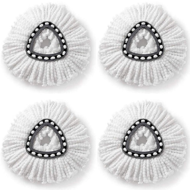 4 PCS Rotating Triangle Cotton Yarn Mop Head Mop Replacement Cloth For O-Cedar/Vileda