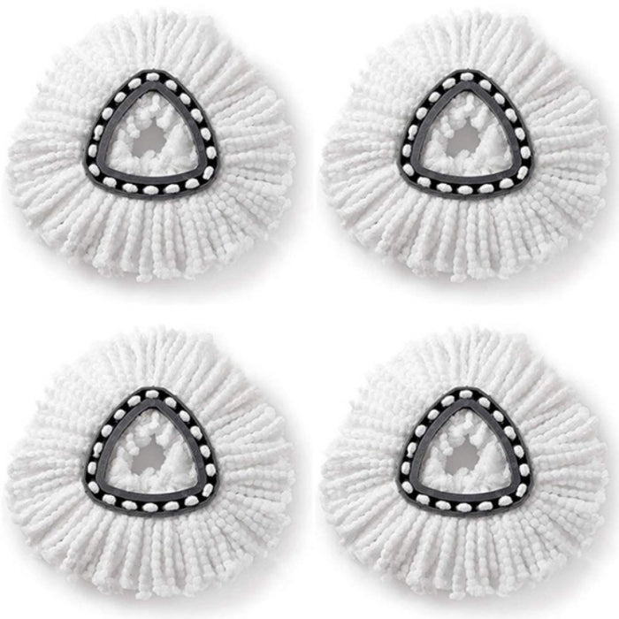 4 PCS Rotating Triangle Cotton Yarn Mop Head Mop Replacement Cloth For O-Cedar/Vileda, Mop