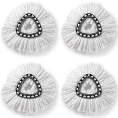 4 PCS Rotating Triangle Cotton Yarn Mop Head Mop Replacement Cloth For O-Cedar/Vileda