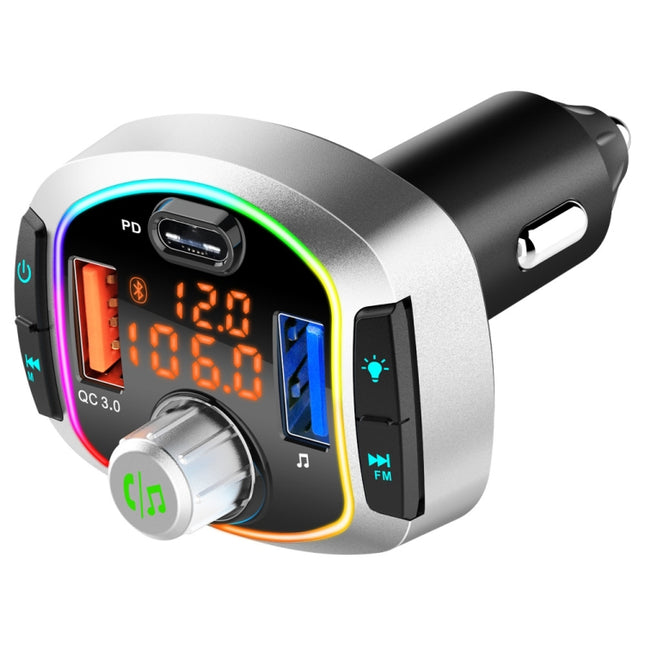BC63 Colorful Car Card MP3 Player Multifunctional Bluetooth Receiver U Disk Charger Car Cigarette Lighter, BC63