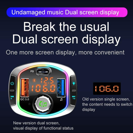 BC63 Colorful Car Card MP3 Player Multifunctional Bluetooth Receiver U Disk Charger Car Cigarette Lighter, BC63