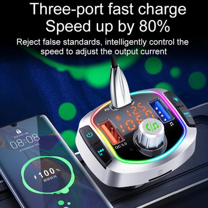 BC63 Colorful Car Card MP3 Player Multifunctional Bluetooth Receiver U Disk Charger Car Cigarette Lighter, BC63