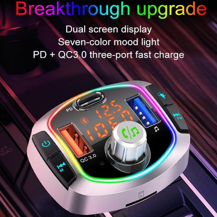 BC63 Colorful Car Card MP3 Player Multifunctional Bluetooth Receiver U Disk Charger Car Cigarette Lighter, BC63