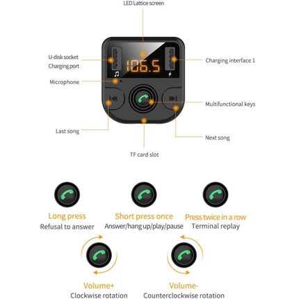 BT36B Car Bluetooth MP3 Music Player Car FM Transmitter Phone Hands-Free, BT36B