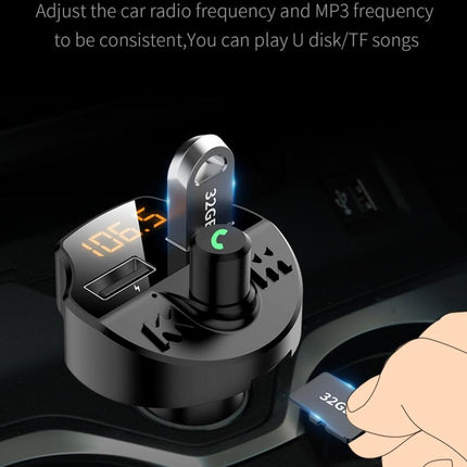 T66 Car Bluetooth Car Charger Cigarette Lighter MP3 Player Hands-Free Car FM Transmitter