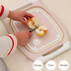 Multifunctional Cutting Board Kitchen Foldable Vegetable Washing Basin, Pink, Blue