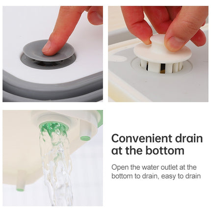 Multifunctional Cutting Board Kitchen Foldable Vegetable Washing Basin, Pink, Blue