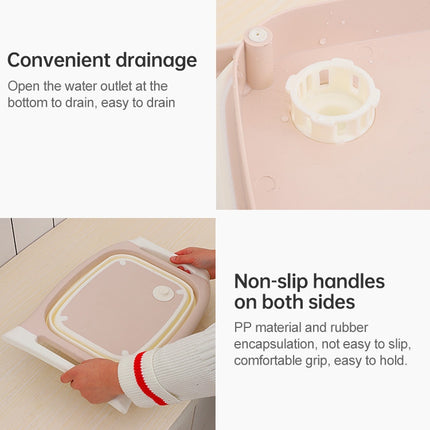 Multifunctional Cutting Board Kitchen Foldable Vegetable Washing Basin, Pink, Blue