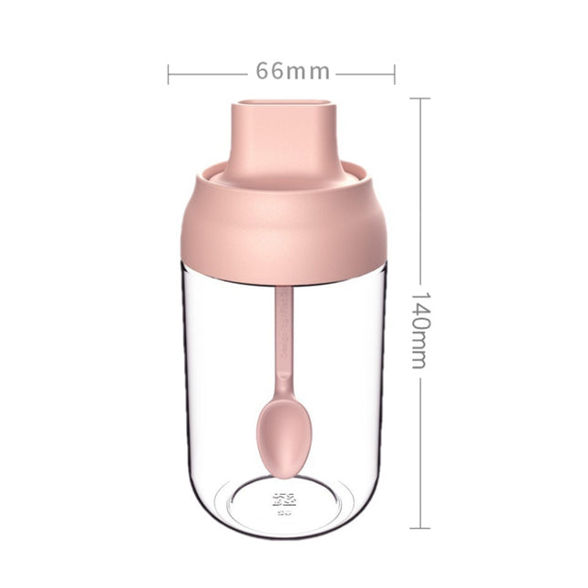 3 PCS Macaron Ribbon Moisture-Proof Lid Spoon One Seasoning Jar Glass Seasoning Bottle with Label, Seasoning Bottle, Honey Bottle, Brush Oil Bottle