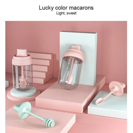 3 PCS Macaron Ribbon Moisture-Proof Lid Spoon One Seasoning Jar Glass Seasoning Bottle with Label, Seasoning Bottle, Honey Bottle, Brush Oil Bottle
