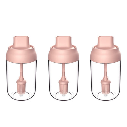 3 PCS Macaron Ribbon Moisture-Proof Lid Spoon One Seasoning Jar Glass Seasoning Bottle with Label, Seasoning Bottle, Honey Bottle, Brush Oil Bottle