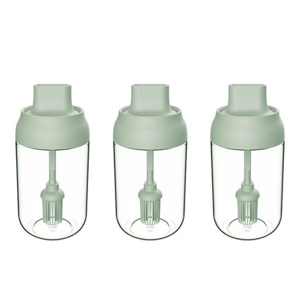3 PCS Macaron Ribbon Moisture-Proof Lid Spoon One Seasoning Jar Glass Seasoning Bottle with Label, Seasoning Bottle, Honey Bottle, Brush Oil Bottle