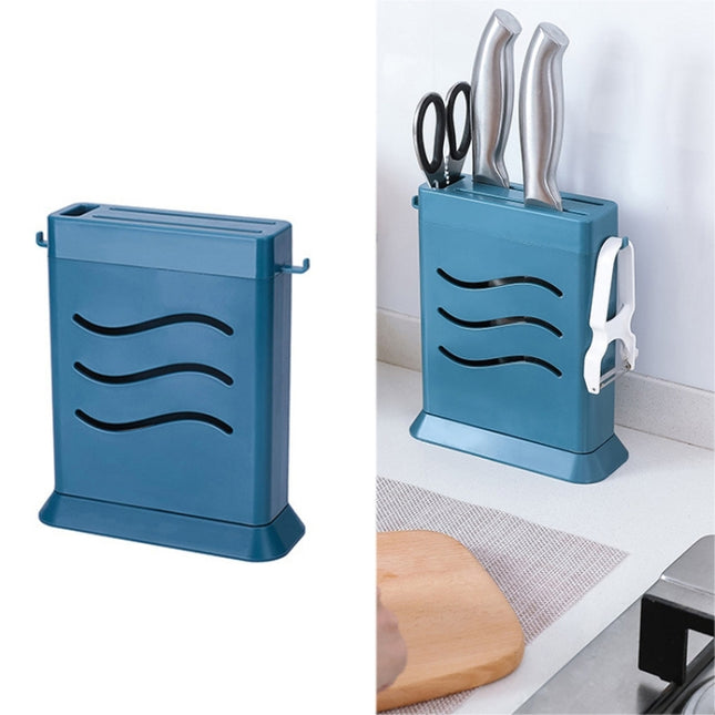 Kitchen Multifunctional Three-Hole Invisible Knife Holder Hollow Drain Kitchenware Storage Rack
