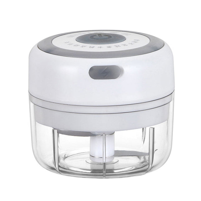 Electrical USB Rechargeable Garlic Mixing Masher Complementary Food Masher Stainless Steel Crushing Garlic Peeling Device Wireless Mini Garlic Cutter, White, Green