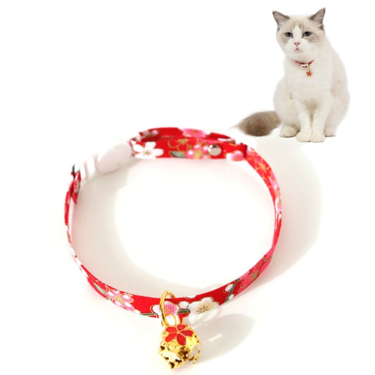 Adjustable Pet Flower Hollow Bell Collar Cat Dog Collar Accessories, S 17-32cm