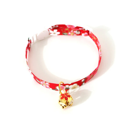 Verstellbares Haustier-Halsband mit Blumen- und Glockenmotiv, Katzen- und Hundehalsband, Zubehör, S, 17–32 cm