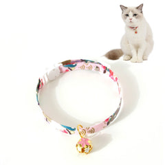 Adjustable Pet Flower Hollow Bell Collar Cat Dog Collar Accessories, S 17-32cm