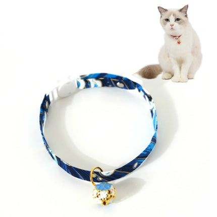 Verstellbares Haustier-Halsband mit Blumen- und Glockenmotiv, Katzen- und Hundehalsband, Zubehör, S, 17–32 cm