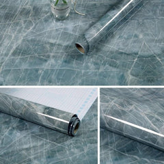 215421210W Marble Pattern Bright Paint Furniture Renovation Self-Adhesive Wall Paper Cabinet Waterproof Film