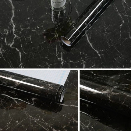 215421210W Marble Pattern Bright Paint Furniture Renovation Self-Adhesive Wall Paper Cabinet Waterproof Film