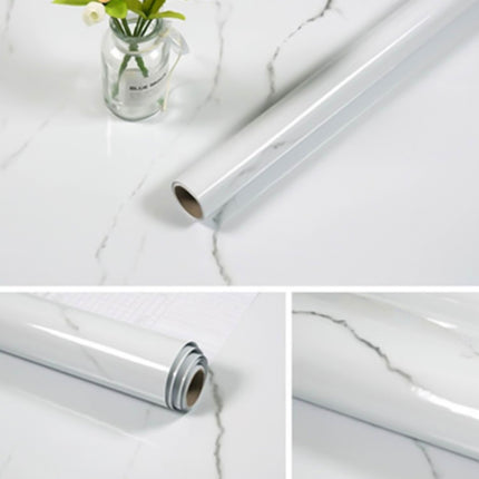 215421210W Marble Pattern Bright Paint Furniture Renovation Self-Adhesive Wall Paper Cabinet Waterproof Film