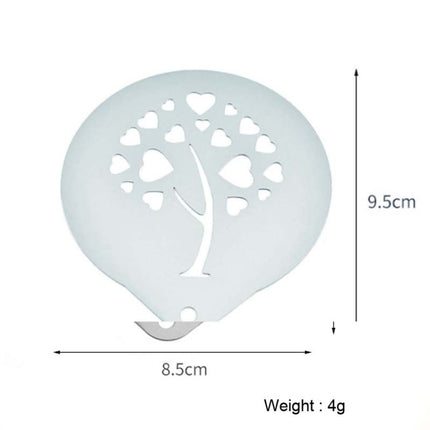 6 PCS Stainless Steel Garland Mold Fancy Coffee Printing Model Coffee Milk Foam Spray Pattern Template Random Style Delivery, 6 PCS