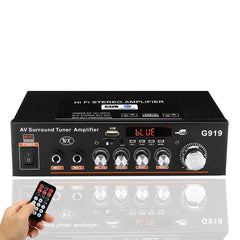 G919 Smart Digital Power Amplifier Built-in Bluetooth / USB/ SD/ FM Mini Power Amplifier, EU Plug