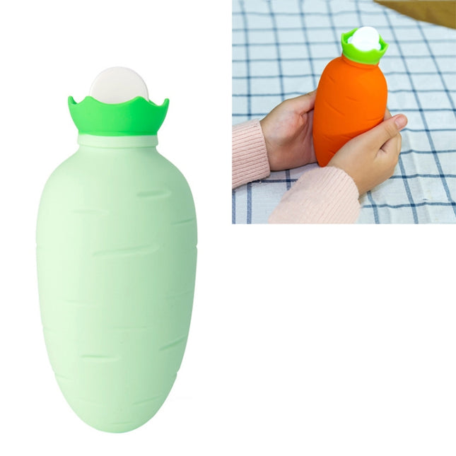 Carrot-Shaped Silicone Water Injection Warm Water Bag Winter Leak-Proof And Explosion-Proof Hand Warmer, Orange, White Pink, White Green, Light Green