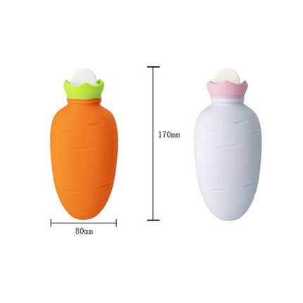 Carrot-Shaped Silicone Water Injection Warm Water Bag Winter Leak-Proof And Explosion-Proof Hand Warmer, Orange, White Pink, White Green, Light Green