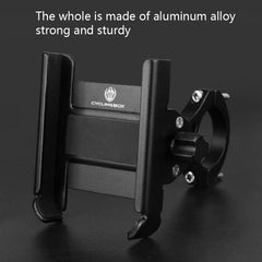 CYCLINGBOX Aluminum Alloy Mobile Phone Holder Bicycle Riding Takeaway Rotatable Metal Mobile Phone Bracket, Handlebar Installation, Rearview Mirror Installation, Heightened Handlebar Installation