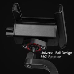 CYCLINGBOX Aluminum Alloy Mobile Phone Holder Bicycle Riding Takeaway Rotatable Metal Mobile Phone Bracket, Handlebar Installation, Rearview Mirror Installation, Heightened Handlebar Installation