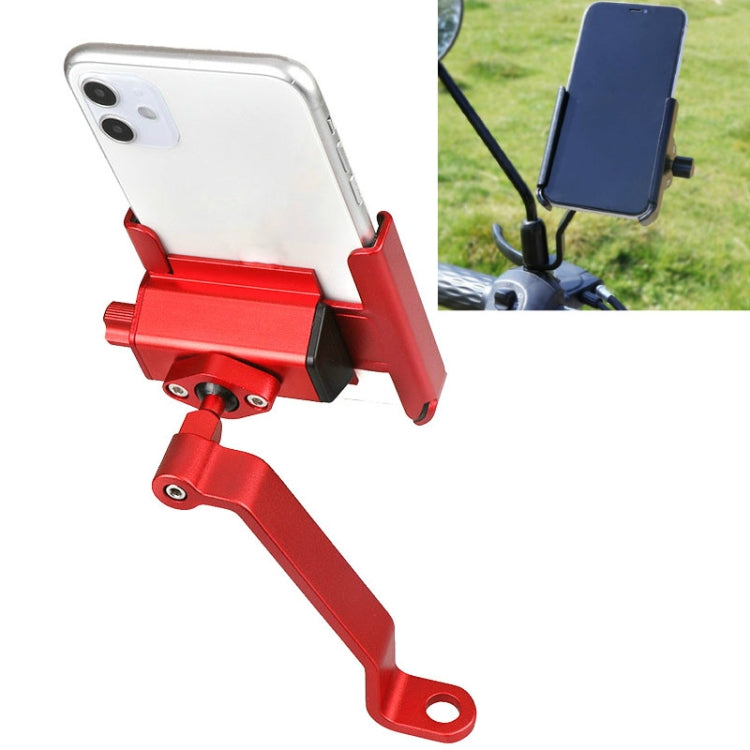 CYCLINGBOX Aluminum Alloy Mobile Phone Holder Bicycle Riding Takeaway Rotatable Metal Mobile Phone Bracket, Handlebar Installation, Rearview Mirror Installation, Heightened Handlebar Installation