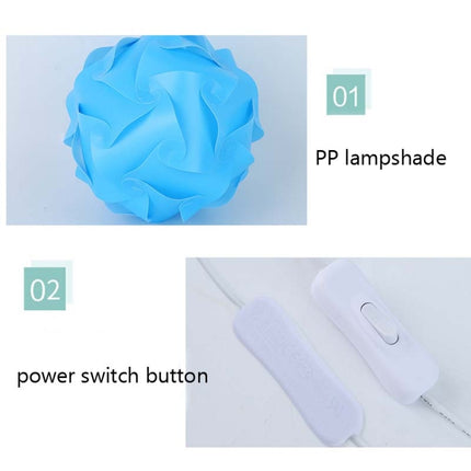 Creative Bedroom Bedside Night Light USB Round Romantic Room Decoration Lamp with Wood Base, DIY Material Kit, Finished Product