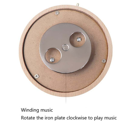 Girl Bedside Lamp Crystal Ball Wooden Base Music Box Charging Glow Rotating Night Light, Random Music