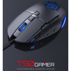 iMICE T90 8 Keys 7200DPI USB Wired Luminous Gaming Mouse, Cable Length: 1.8m