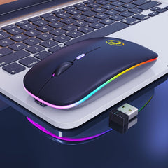 iMICE E-1300 4 Tasten 1600 DPI Leuchtende kabellose leise Desktop-Notebook-Minimaus, Aufladbare Luminous Edition, Dual-Modes Luminous Edition, Aufladbare Edition