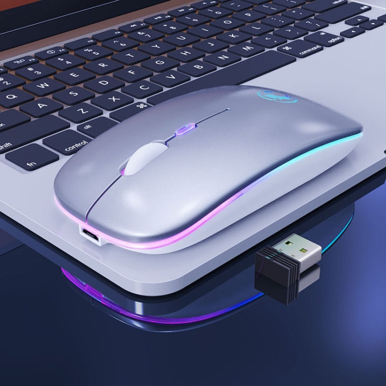 iMICE E-1300 4 Tasten 1600 DPI Leuchtende kabellose leise Desktop-Notebook-Minimaus, Aufladbare Luminous Edition, Dual-Modes Luminous Edition, Aufladbare Edition
