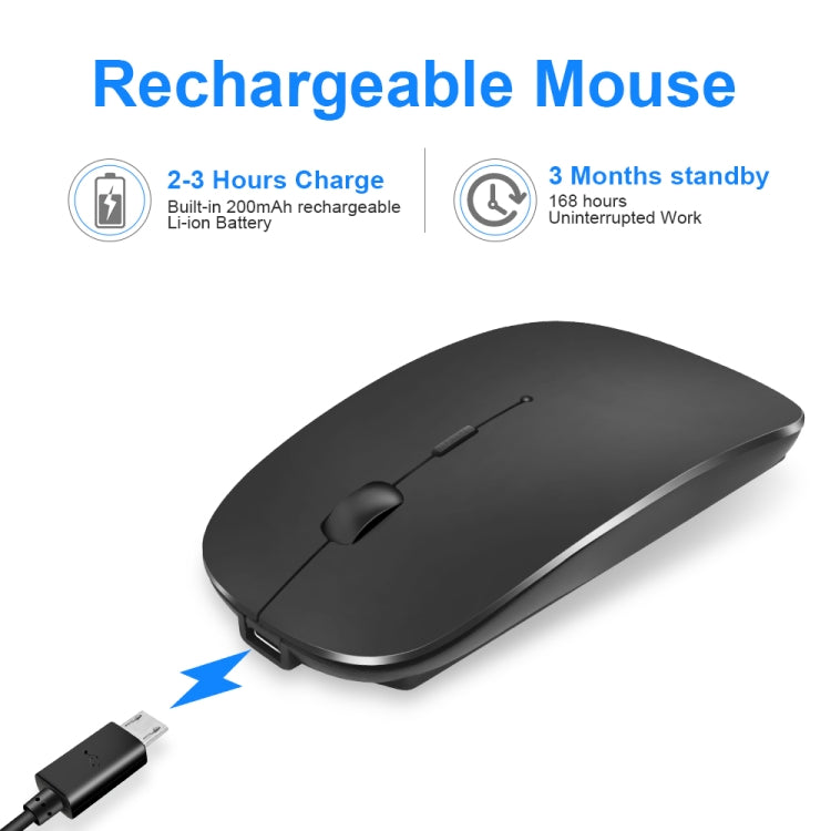 iMICE E-1300 4 Tasten 1600 DPI Leuchtende kabellose leise Desktop-Notebook-Minimaus, Aufladbare Luminous Edition, Dual-Modes Luminous Edition, Aufladbare Edition
