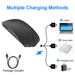 iMICE E-1300 4 Tasten 1600 DPI Leuchtende kabellose leise Desktop-Notebook-Minimaus, Aufladbare Luminous Edition, Dual-Modes Luminous Edition, Aufladbare Edition