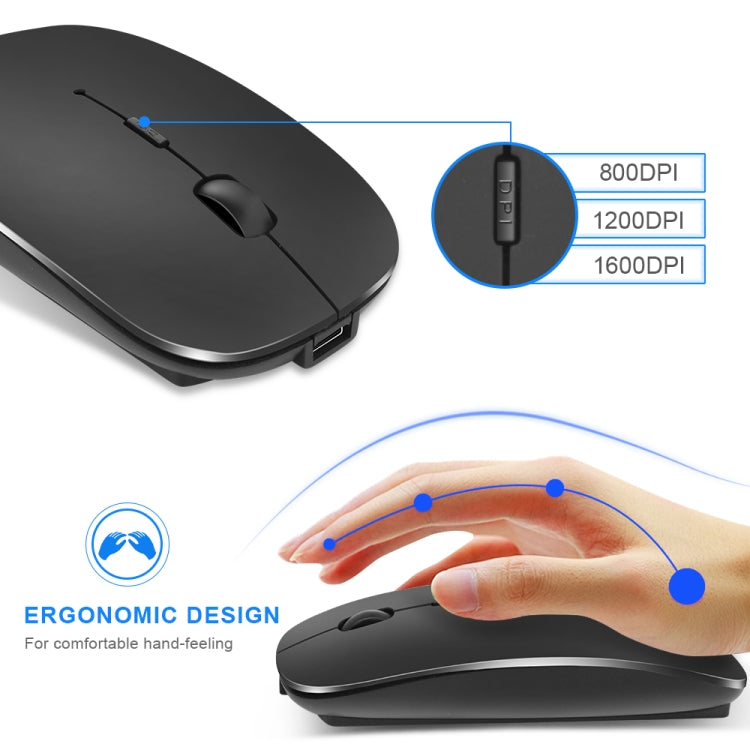 iMICE E-1300 4 Tasten 1600 DPI Leuchtende kabellose leise Desktop-Notebook-Minimaus, Aufladbare Luminous Edition, Dual-Modes Luminous Edition, Aufladbare Edition