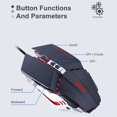 iMICE T80 7 Keys 3200 DPI Macro Programming Mechanical Gaming Wired Mouse, Cable Length: 1.8m, Black, Silver Gray