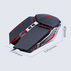 iMICE T80 7 Keys 3200 DPI Macro Programming Mechanical Gaming Wired Mouse, Cable Length: 1.8m, Black, Silver Gray