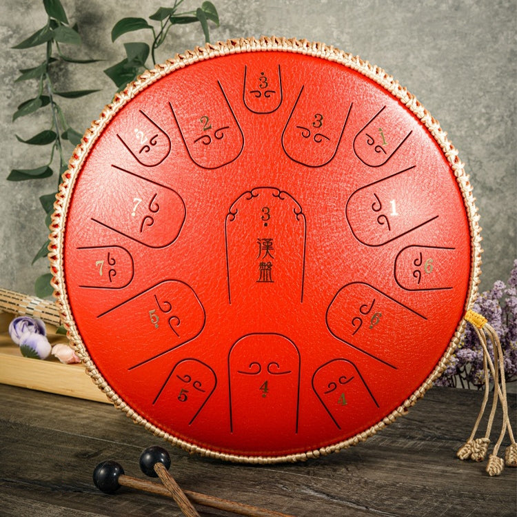 15-Tone Ethereal Drum 14-Inch Steel Tongue Drum Hollow Drum Sanskrit Drummer Disc