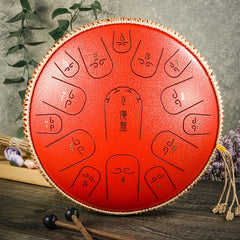 15-Tone Ethereal Drum 14-Inch Steel Tongue Drum Hollow Drum Sanskrit Drummer Disc