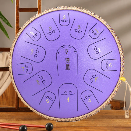15-Tone Ethereal Drum 14-Inch Steel Tongue Drum Hollow Drum Sanskrit Drummer Disc