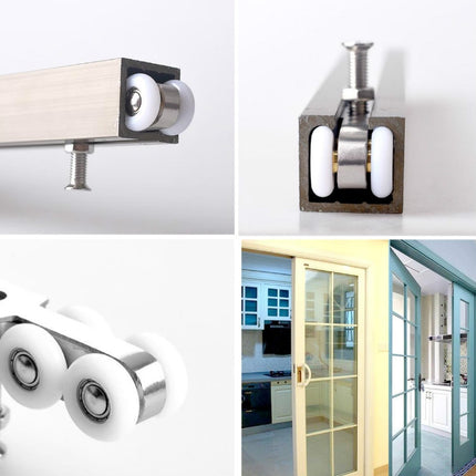 Stainless Steel Sliding Door Hanging Wheel Silent Smooth And Wear-Resistant Sliding Door Pulley Nylon Hanging Rail, 4 Wheels, 8 Wheels