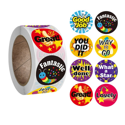 Children Toy Reward Stickers Office Stationery Decoration Label Sealing Sticker, 2.5cm / 1inch